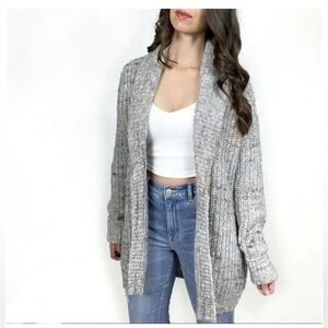 Heartloom Gray Multi Open Front Cardigan Sweater Size Medium